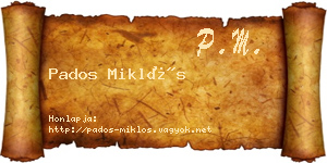 Pados Miklós névjegykártya