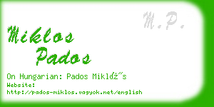 miklos pados business card